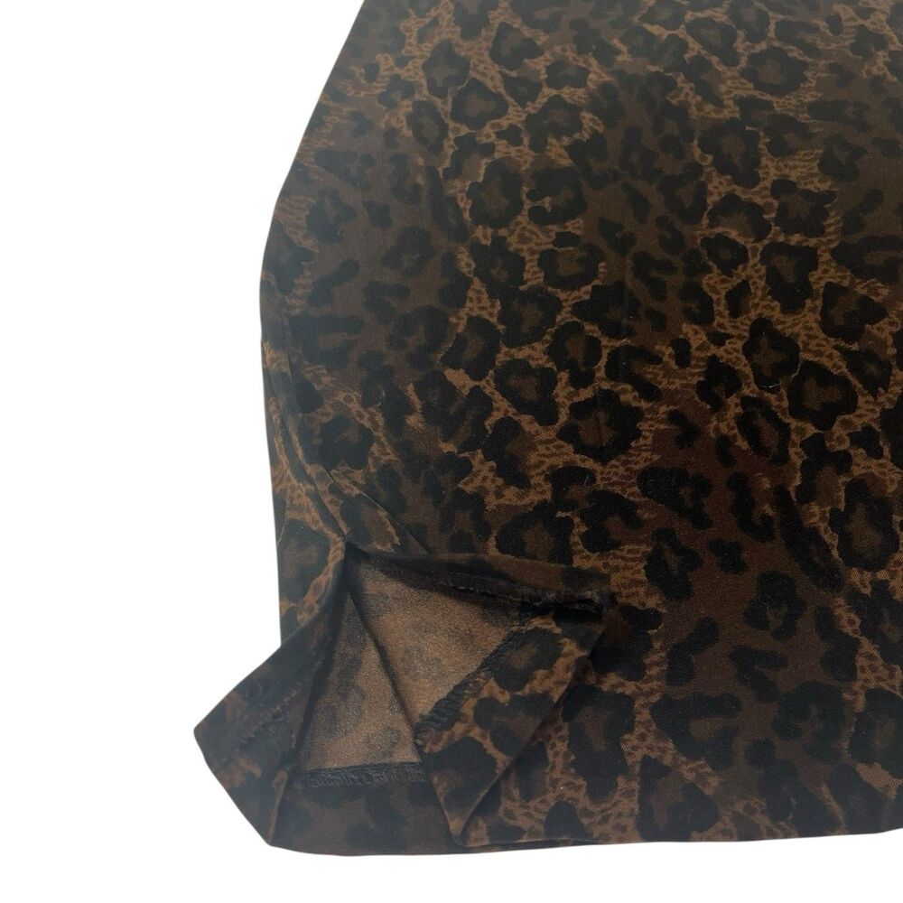 Leopard Print Mini Skirt Size 9/10 Low Rise Y2K Festival Style Vintage Animal - Picture 8 of 12